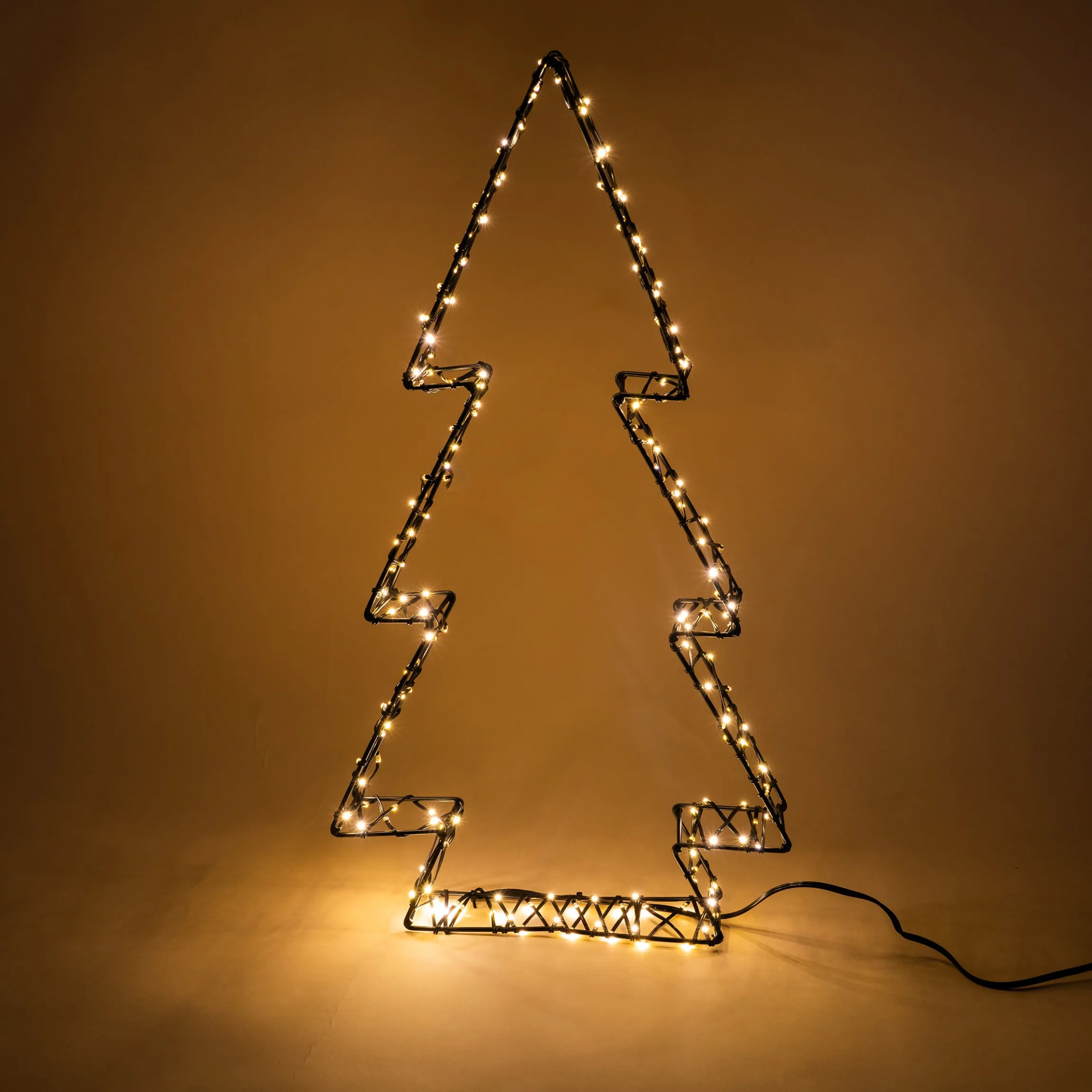 Beleuchteter Solar Tannenbaum Höhe 50 cm mit 200 warmweißen LEDs