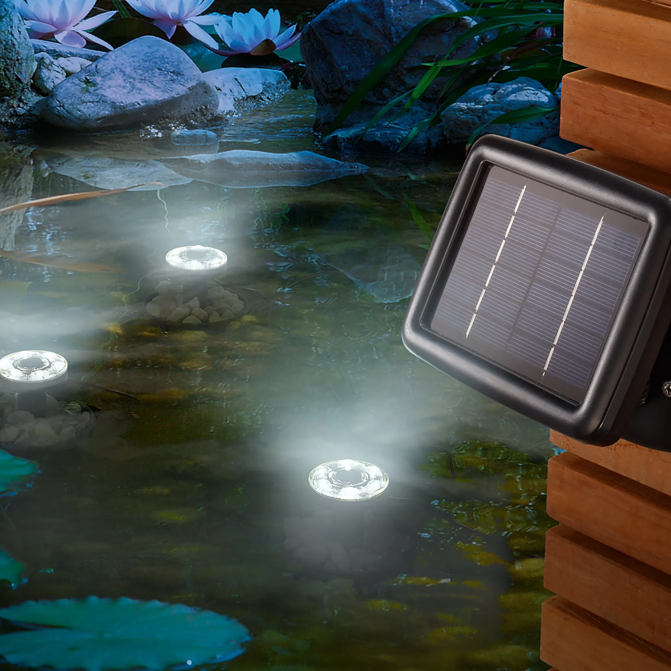 3er-Set Solar Unterwasserleuchten Splash, 15 lm kaltweiß