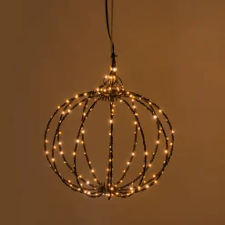 Hängende Solar-Dekokugel Ø 25 cm mit 180 bernsteinfarbenen LEDs