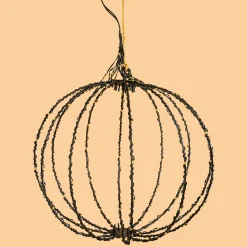 Hängende Solar-Dekokugel Ø 30 cm mit 210 bernsteinfarbenen LEDs