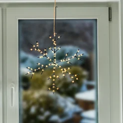Hängende Solar Schneeflocke Ø 40 cm mit 200 warmweißen LEDs