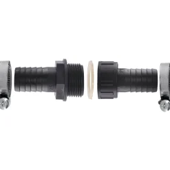 Schlauchverbinder 1 1/4" - 32 mm, inkl. 2 Schlauchschellen