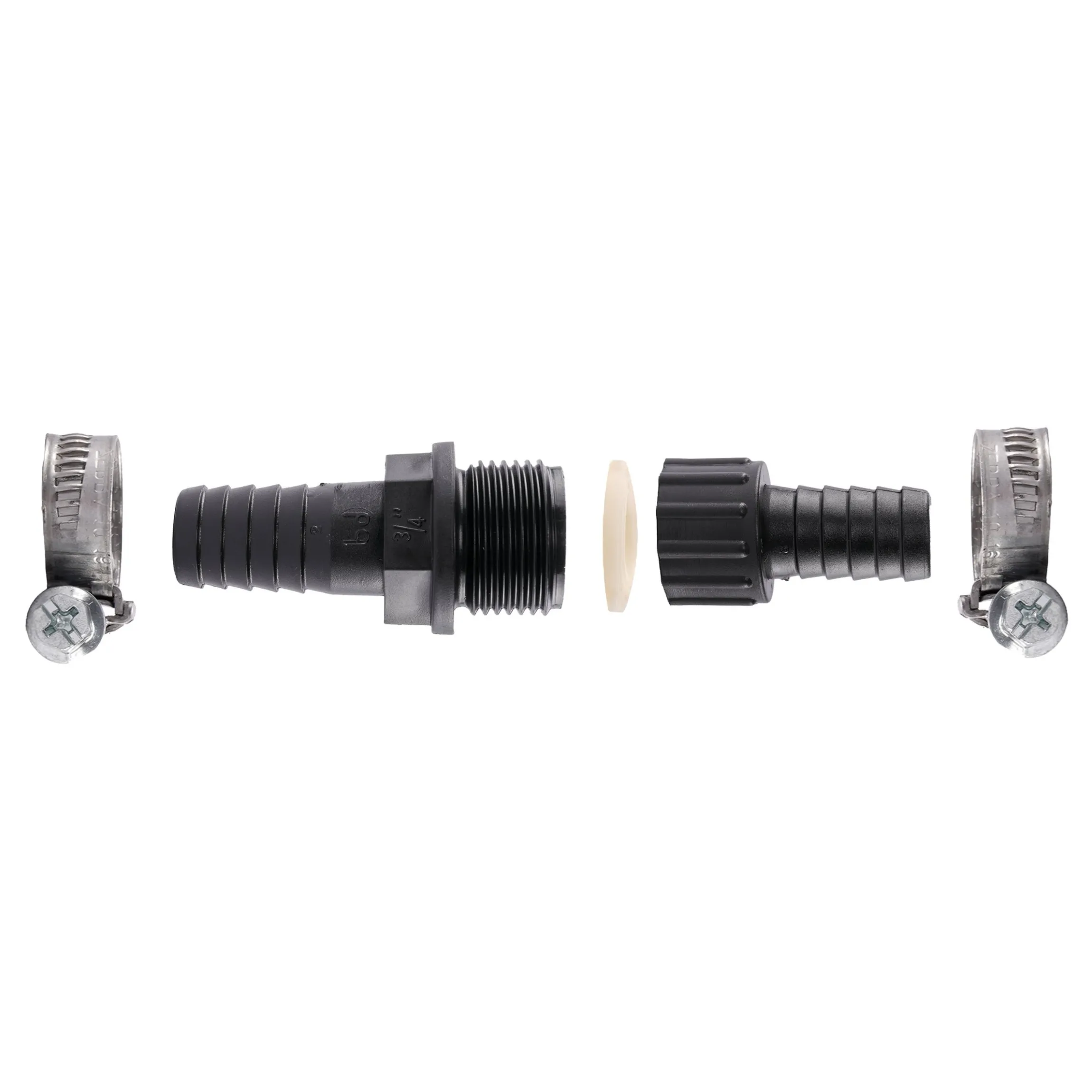Schlauchverbinder 3/4" - 19 mm, inkl. 2 Schlauchschellen