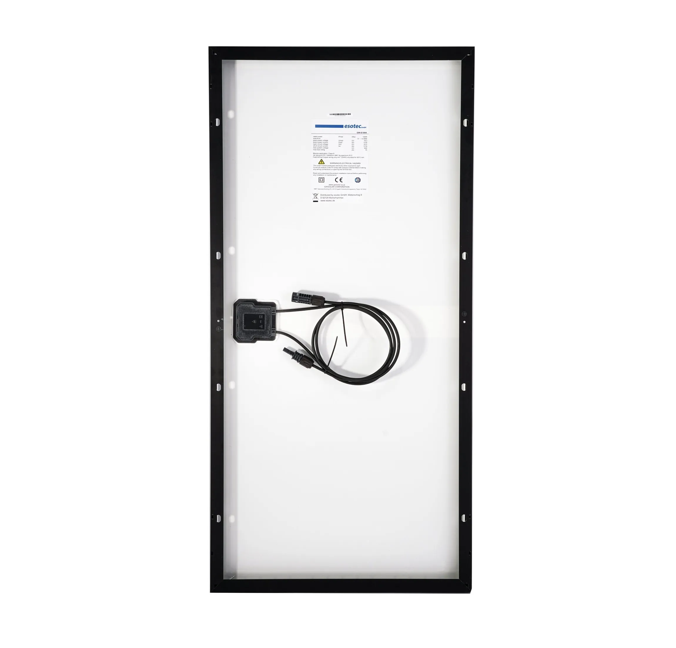 Seraphim Solarmodul 100 Wp 18,2 V mono - 1031 x 499 x 35 mm