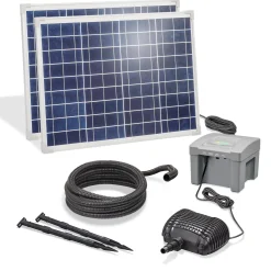 Solar Bachlaufpumpenset 100/1900 für UVC mit 24 Ah LiFePO4 Akku