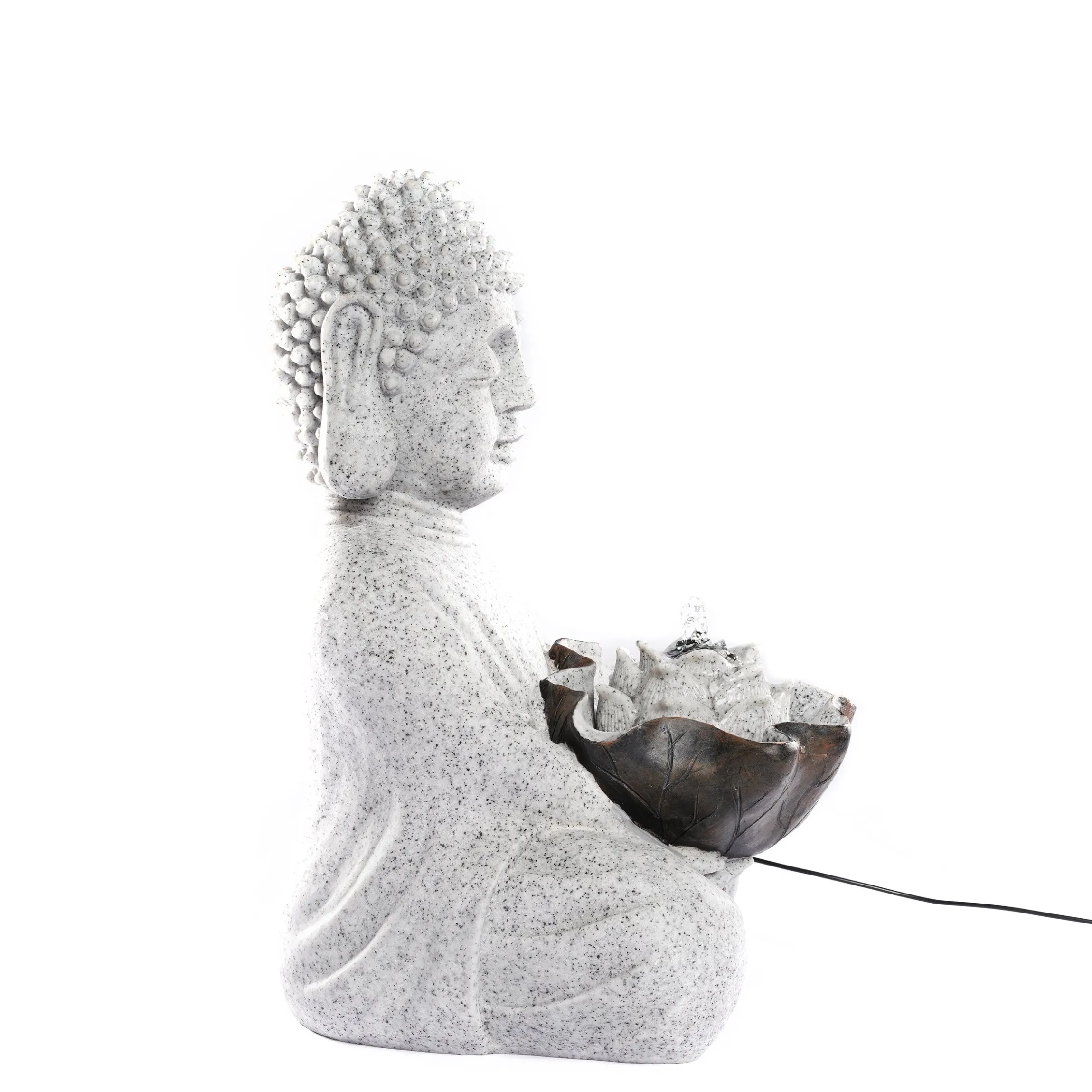 Solarbrunnen Buddha mit LED-Beleuchtung