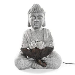 Solarbrunnen Buddha mit LED-Beleuchtung