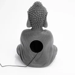 Solarbrunnen Buddha mit Lotusblatt und LED Licht