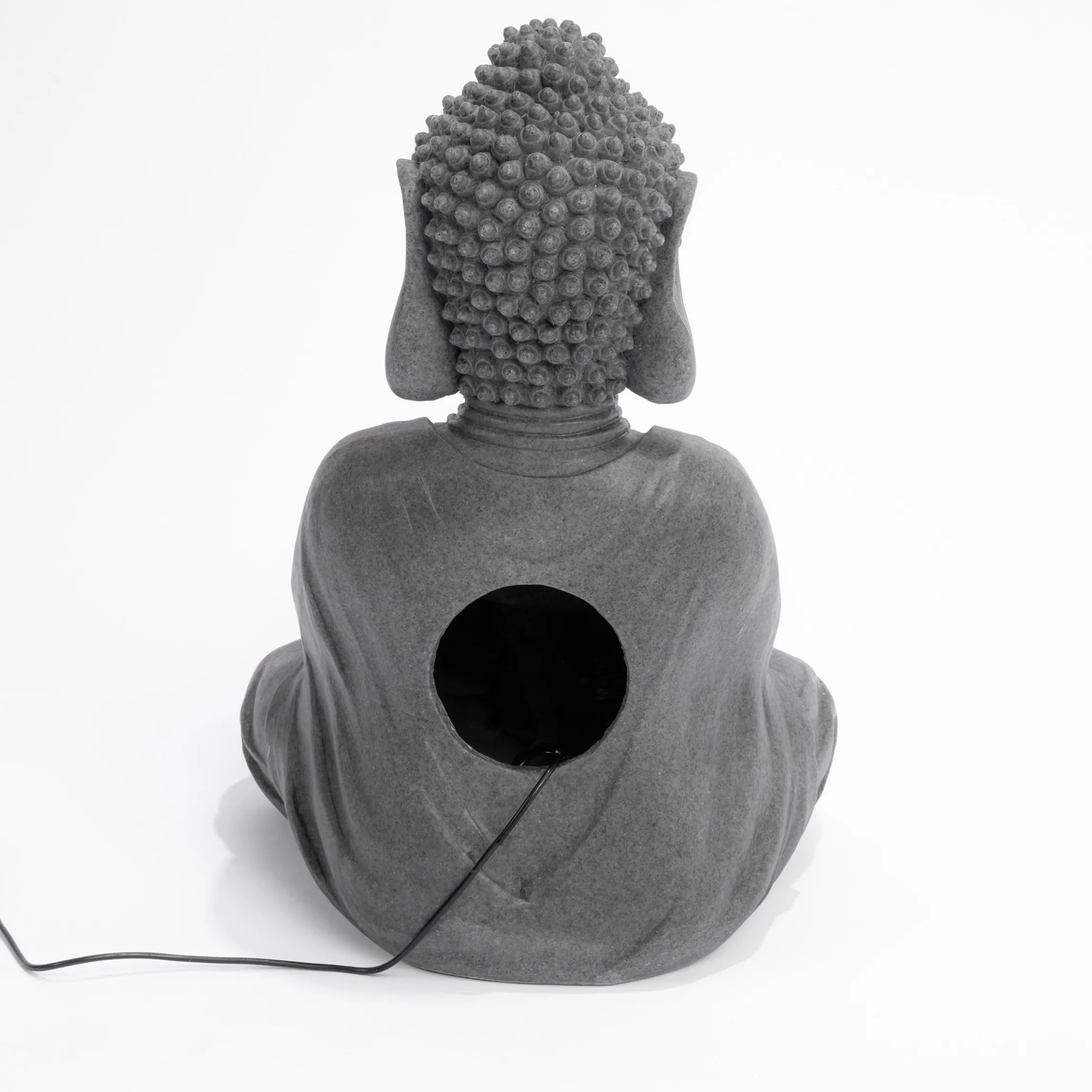 Solarbrunnen Buddha mit Lotusblatt und LED Licht