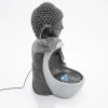 Solarbrunnen Buddha ruhend mit beleuchteter Wasserquelle