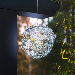 Solar Deko-Drahtkugel ⌀ 25 cm mit 50 kaltweißen LEDs