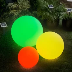 Solar Deko-Leuchtkugelset 30, 40 und 50 cm mit externem 2 W Solarmodul