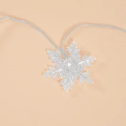 Solar Deko-Lichterkette mit 30 Eiskristallen, warmweiß