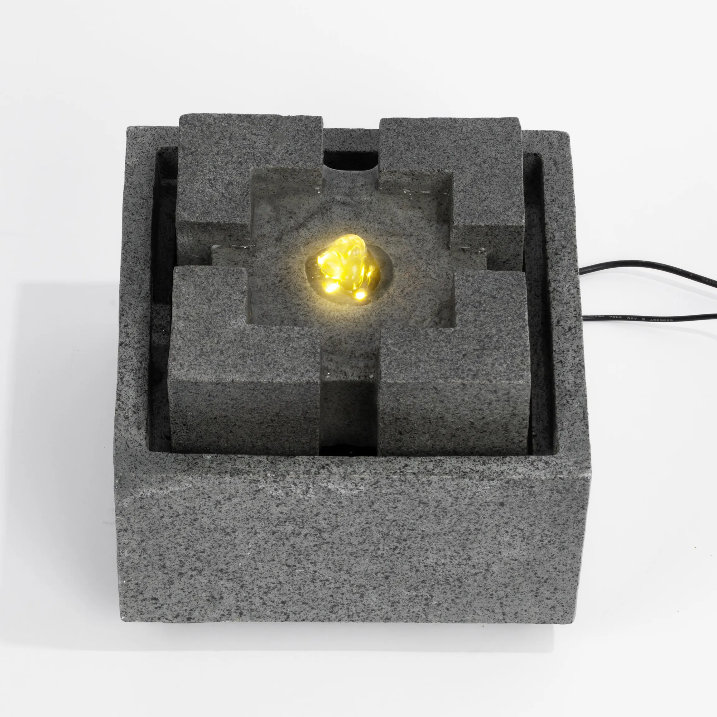 Solar Designbrunnen Modern Style mit LED Beleuchtung
