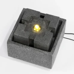 Solar Designbrunnen Modern Style mit LED Beleuchtung