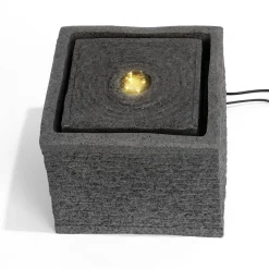 Solar Designbrunnen Silent mit LED Beleuchtung