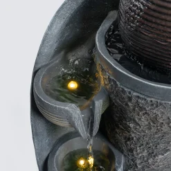Solar Design Gartenbrunnen mit Wasserquelle und Kaskade