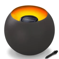 Solar Feuerschale mit realistischem Flammeneffekt