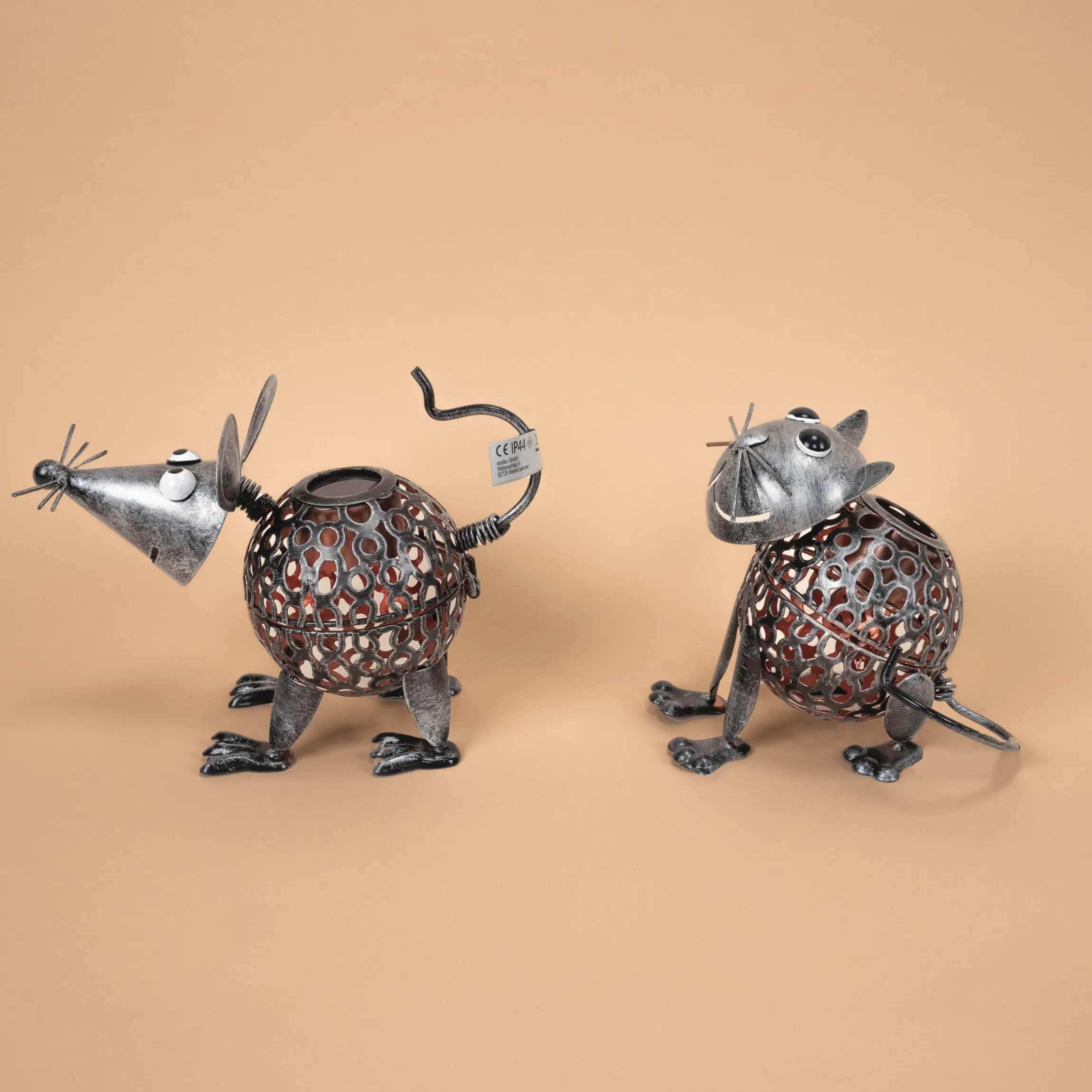 Solarfiguren Koko und Bommel im 2er-Set, silberfarben