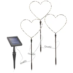 Solar Gartendeko Herztrio im 3er-Set