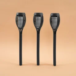 Solar Gartenfackel Lorenzo im 3er-Set