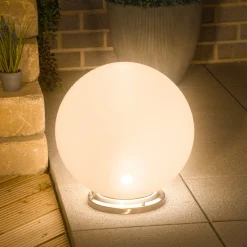 Solarkugel ⌀ 40 cm mit Edelstahlsockel und Fernbedienung