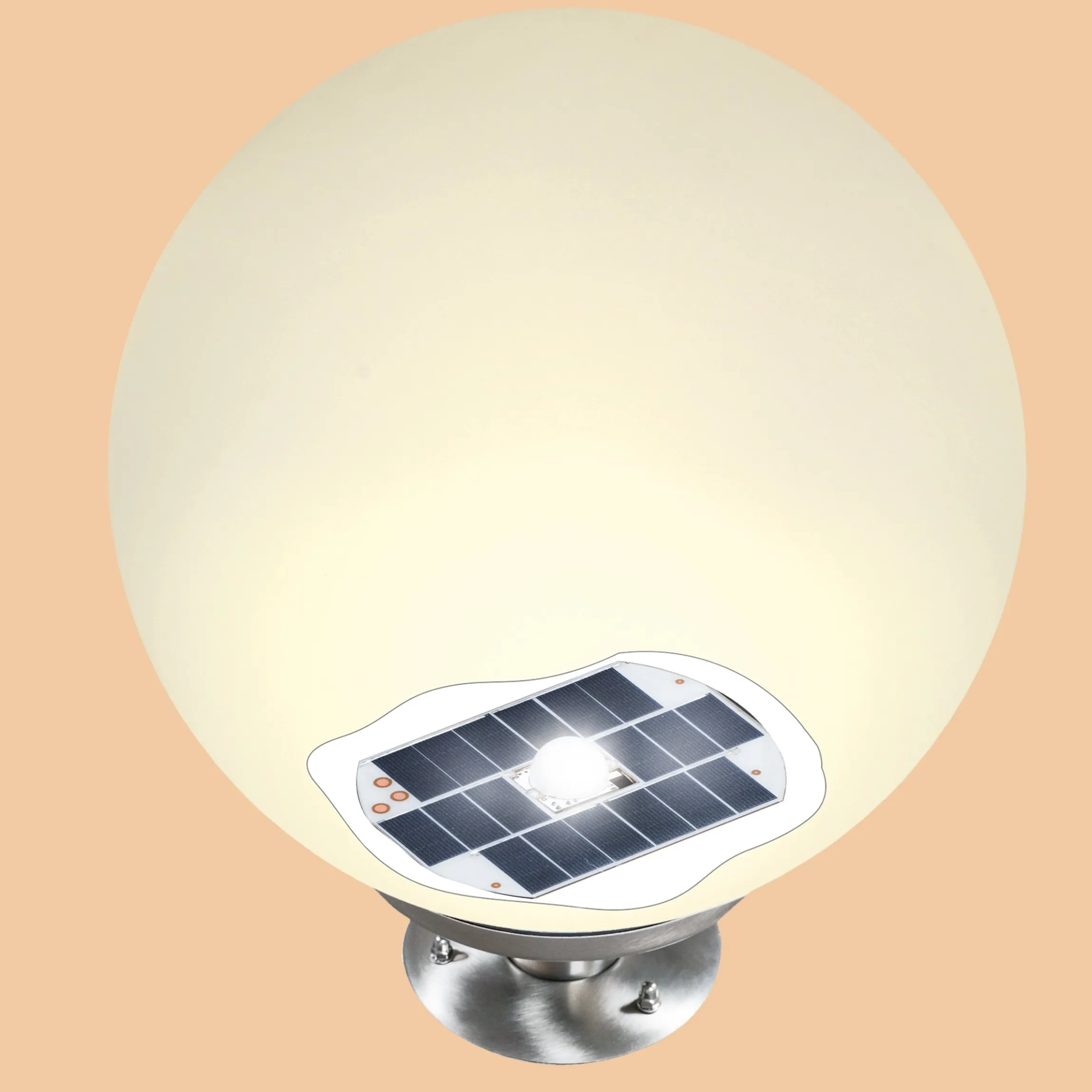 Solarkugel ⌀ 30 cm mit Edelstahl-Standfuß und Fernbedienung