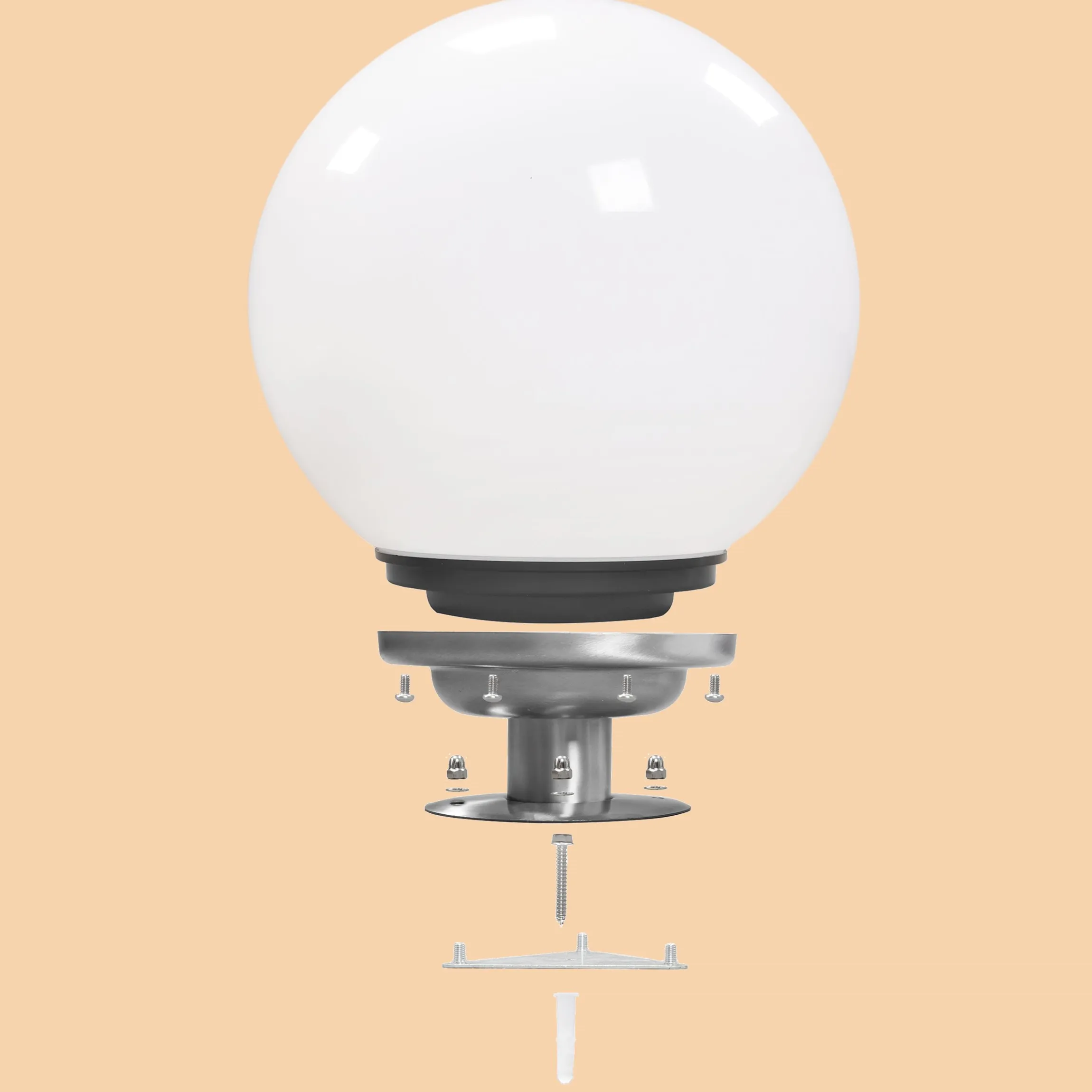 Solarkugel ⌀ 30 cm mit Edelstahl-Standfuß und Fernbedienung