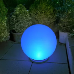 Solarkugel Liana ⌀ 40 cm mit Edelstahlsockel und Fernbedienung