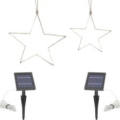 Solar LED-Leuchtsterne im 2er-Set, Ø 30 und 40 cm