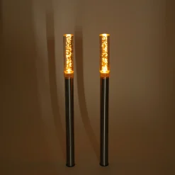 Solar LED Steckleuchtenset Twins 2er Set bernsteinfarben