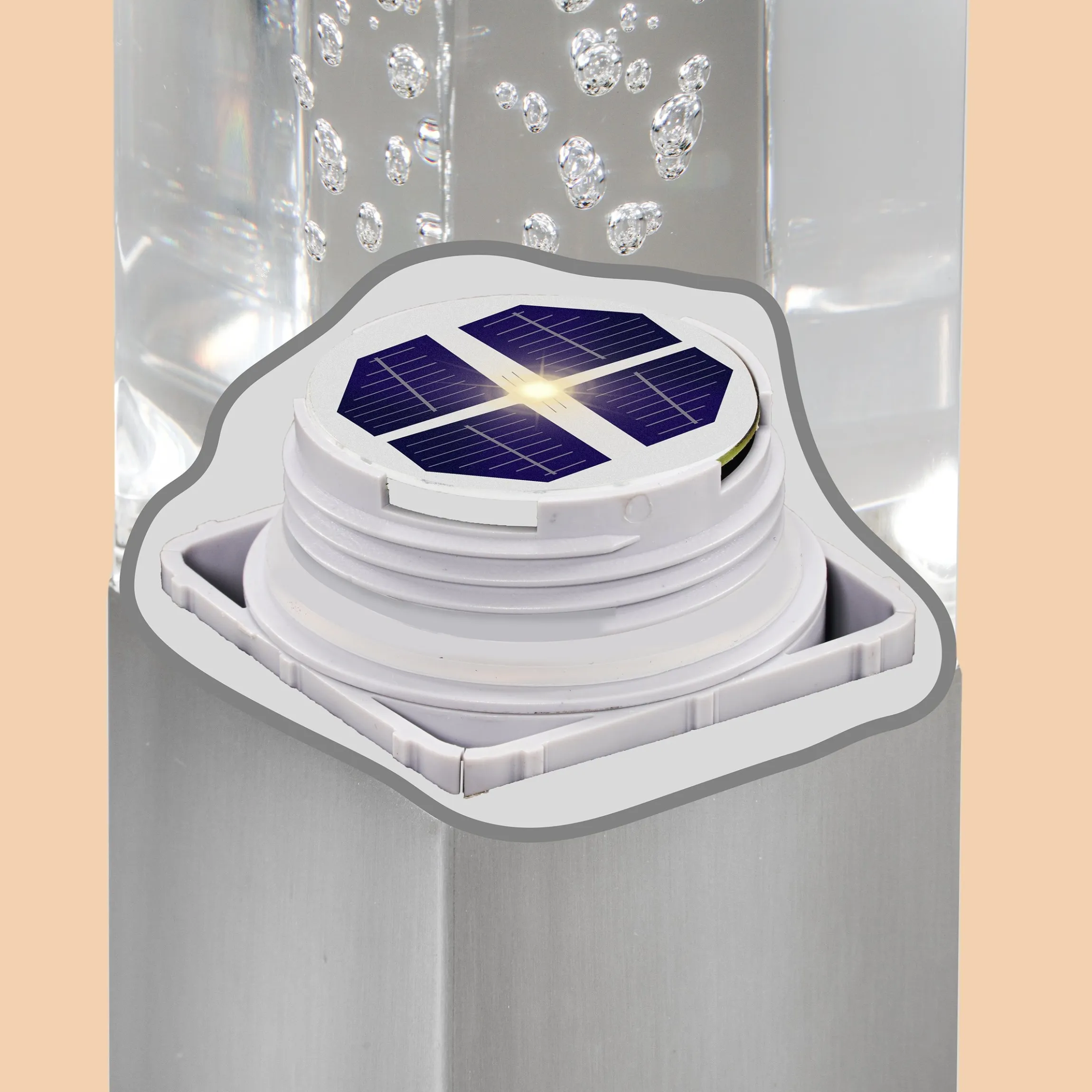 Solarleuchte Bubble Tower im 3er-Set aus Edelstahl