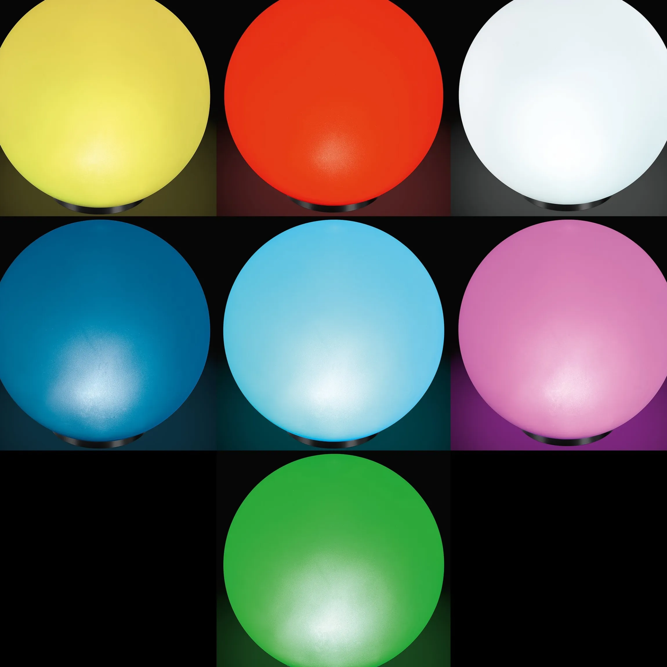 Solar Leuchtkugelset Basic ⌀ 20, 30, 40 & 50 cm mit 7 Lichtfarben