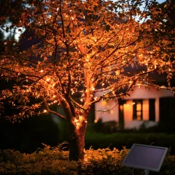 Solar Lichterkette mit 200 bernsteinfarbenen LEDs