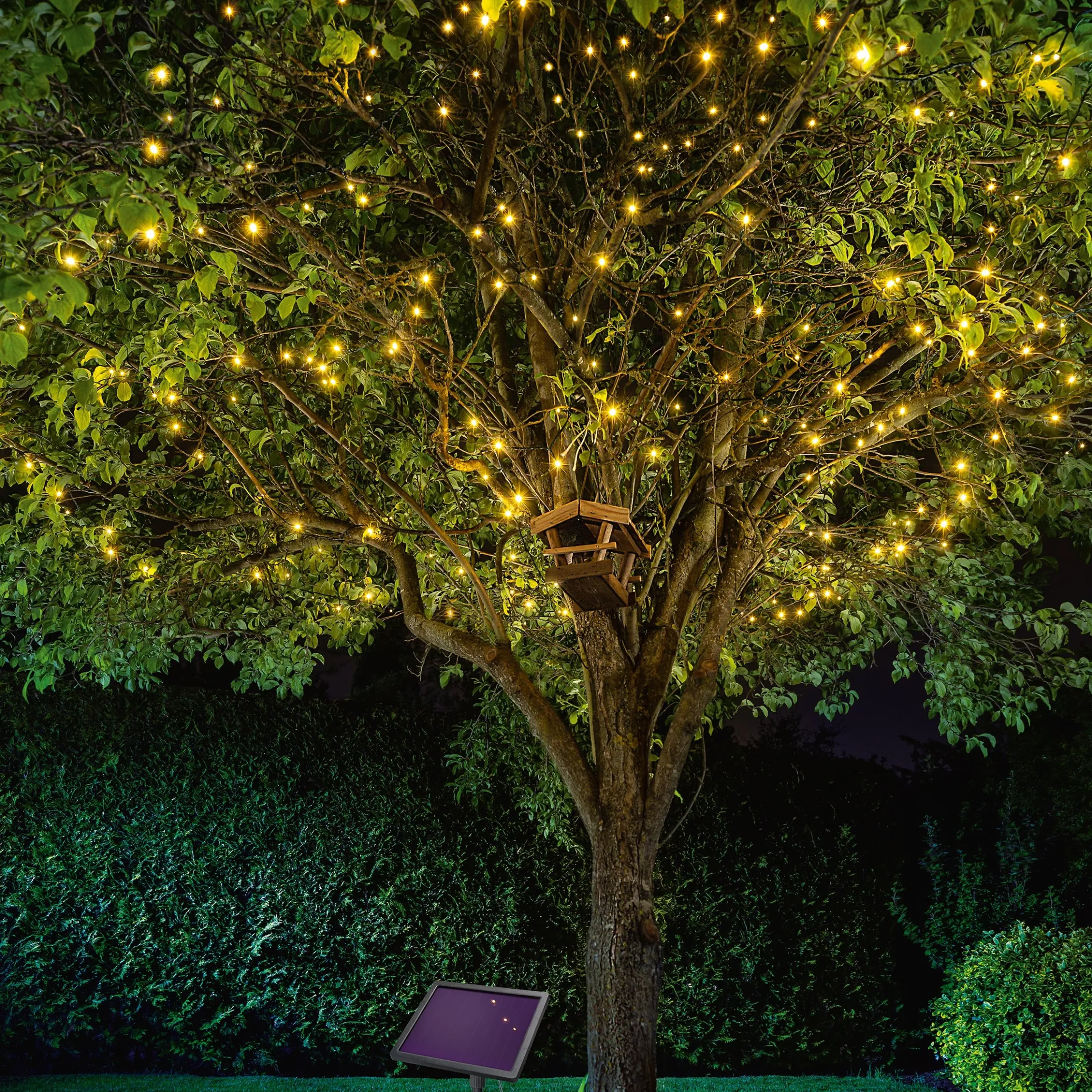 Solar Lichterkette mit 200 warmweißen LEDs