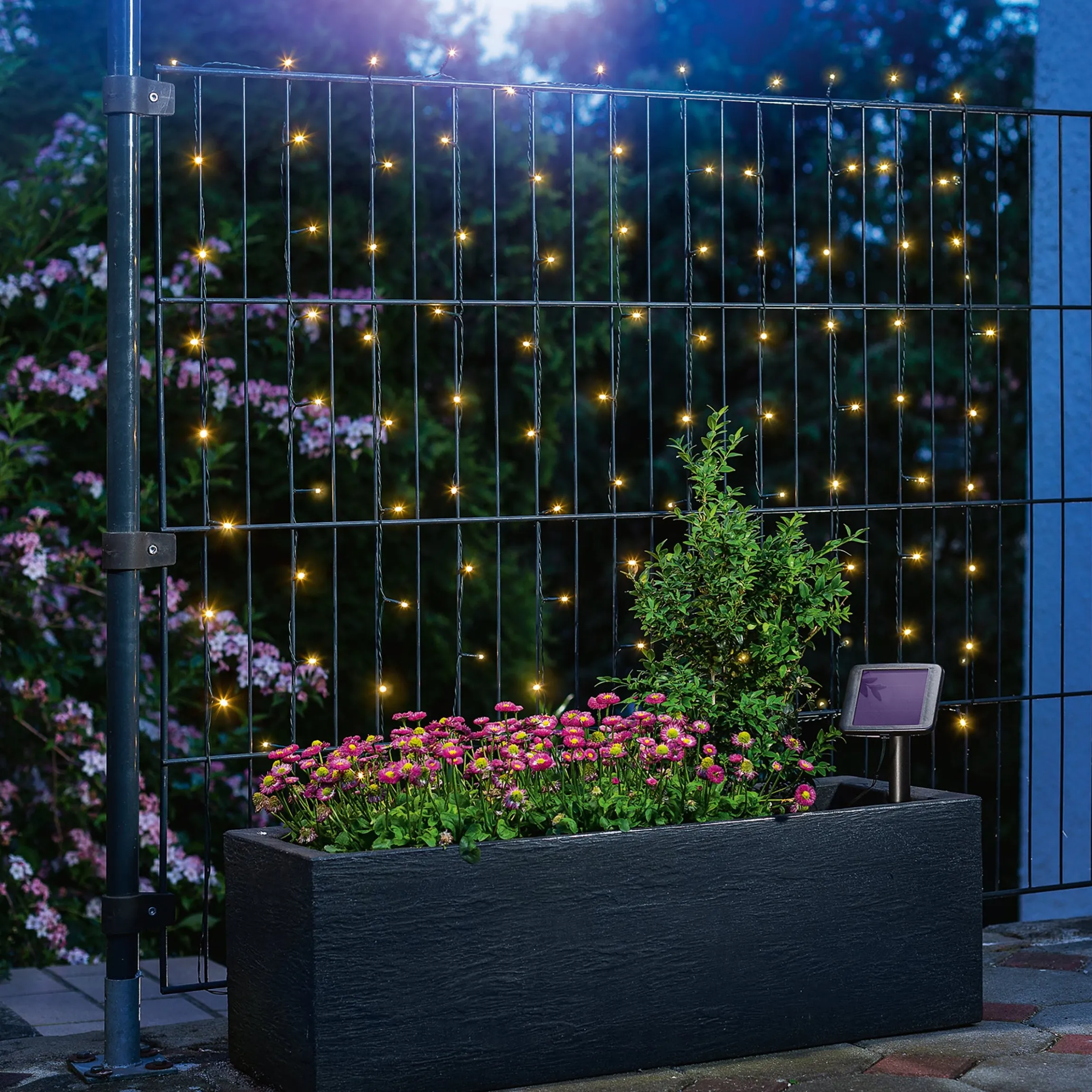 Solar Lichterkette mit 100 warmweißen LEDs