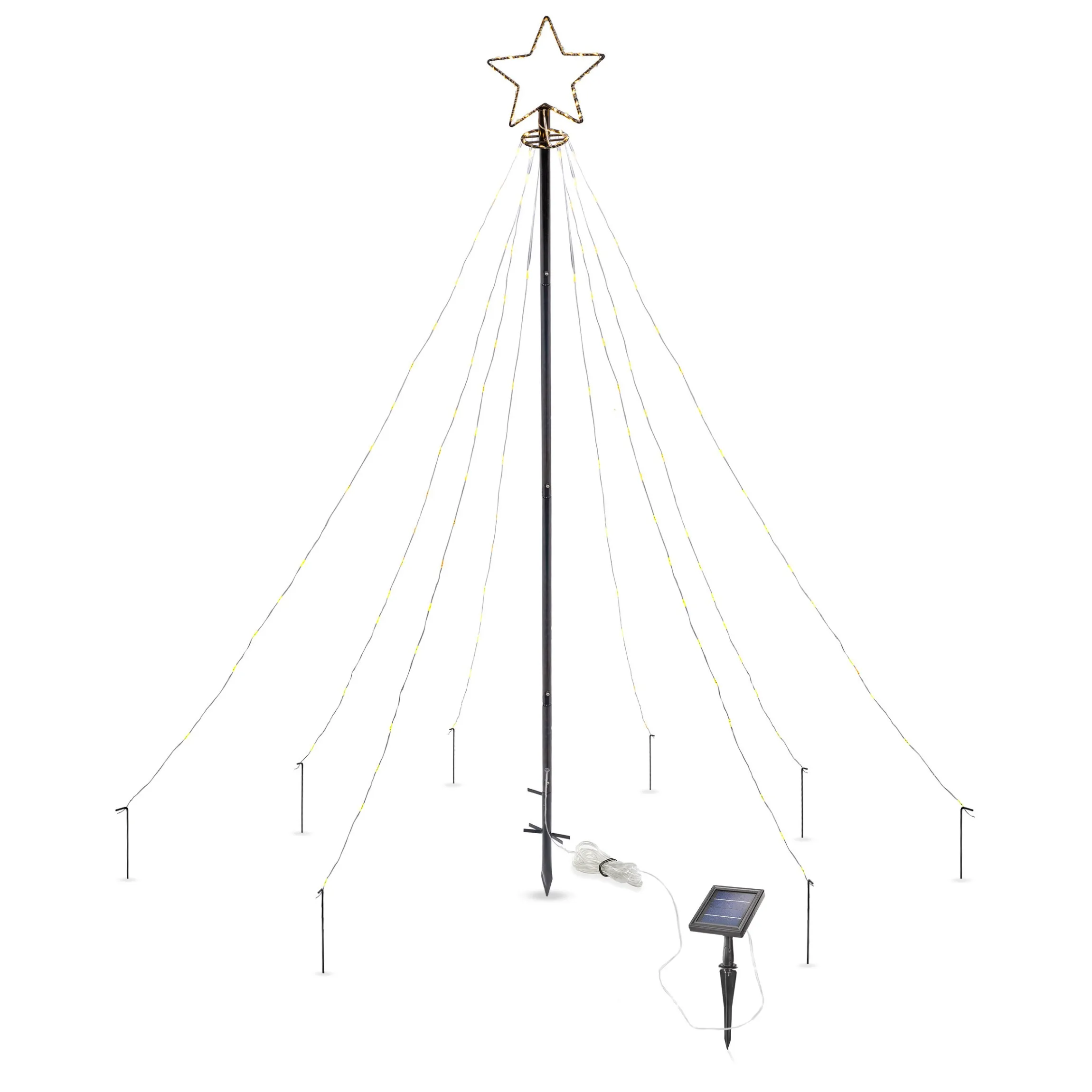 Solar Lichterketten Weihnachtsbaum XXL, Höhe 2 m mit 200 LEDs