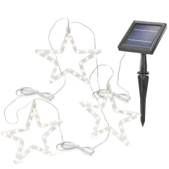 Solar Lichtervorhang Sternenregen mit 3 Sternen