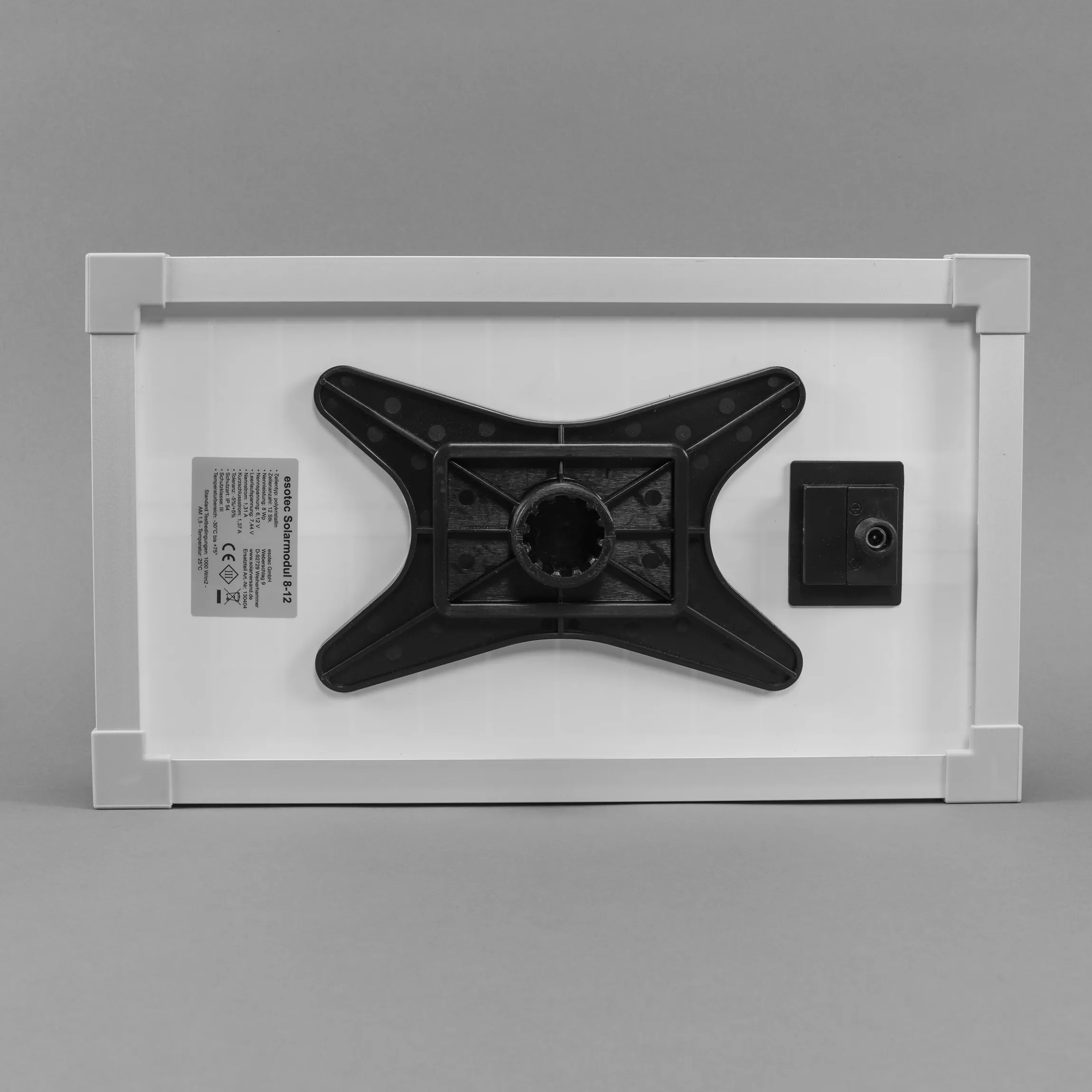 Solarmodul 8 Wp / 6 V mit Stecker 2-polig rund - neues Modell