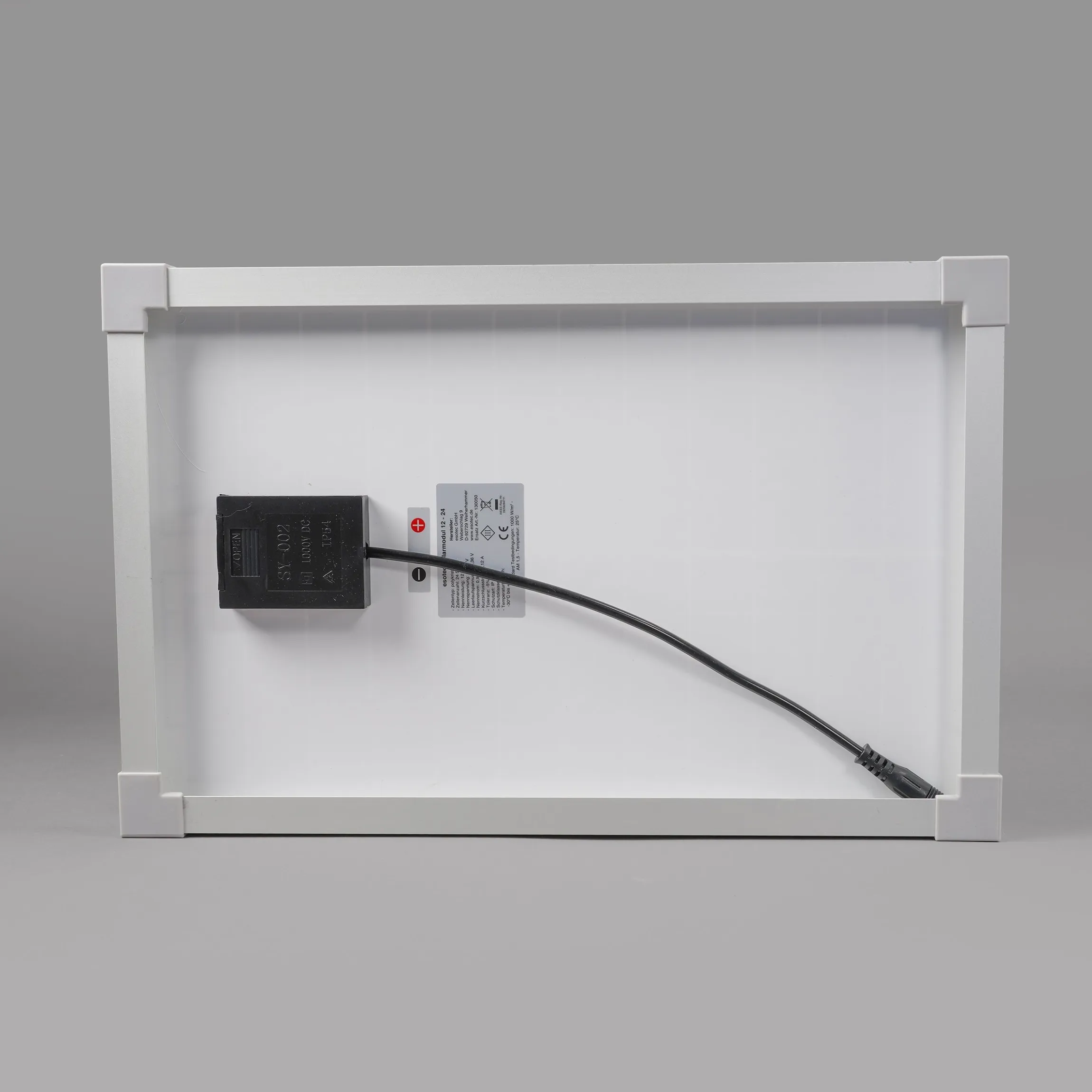 Solarmodul 12 Wp / 12 V mit Stecker 2-polig klein