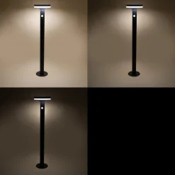 Solar PIR-Standleuchte Mia 85 cm in schwarz
