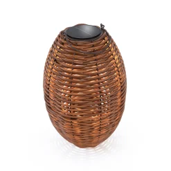 Solar Rattan Windlicht Victoria 60 cm, braun