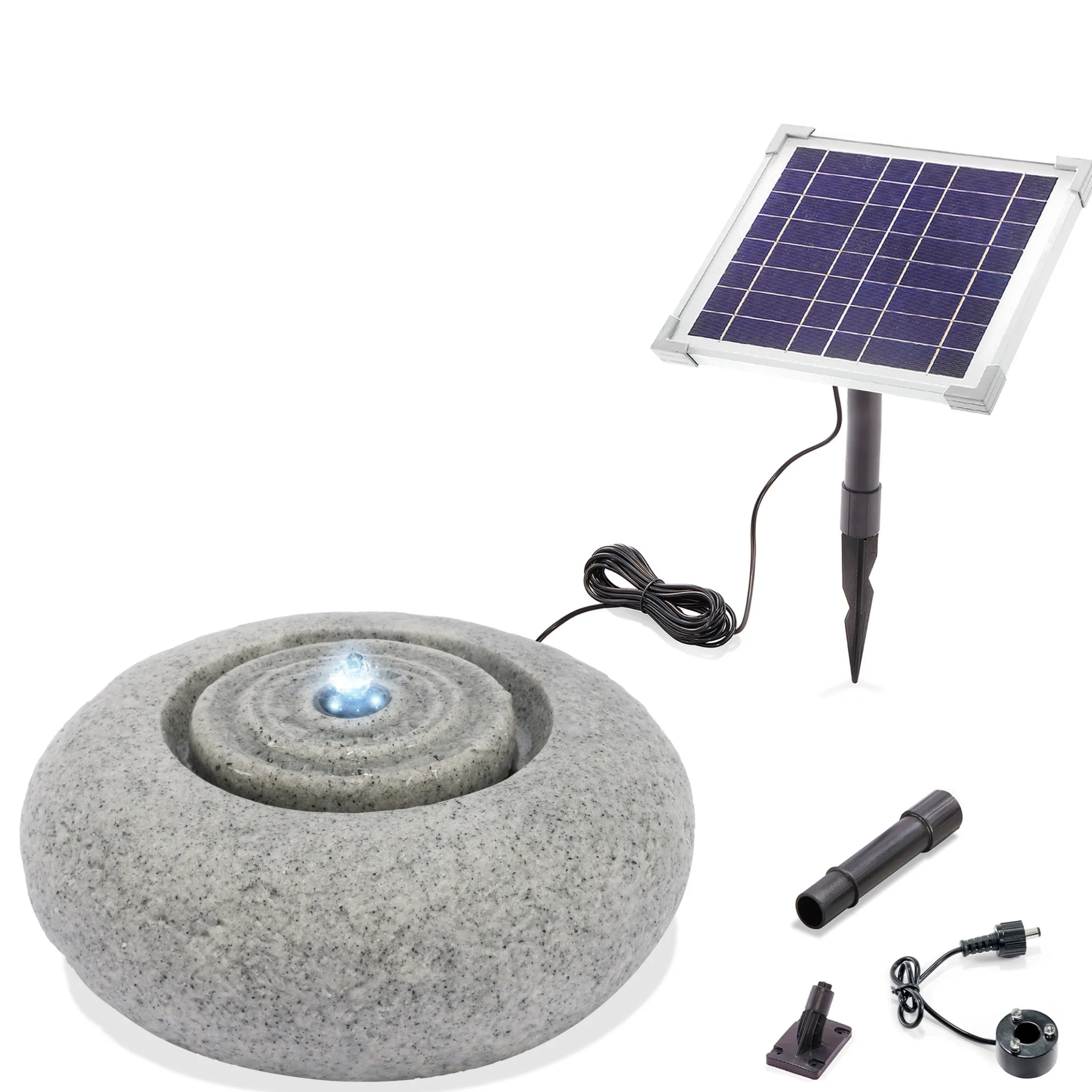 Solar Rundwasserquelle mit LED Licht