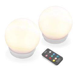 Solar Schwimmkugeln ⌀ 15 cm im 2er Set mit Fernbedienung