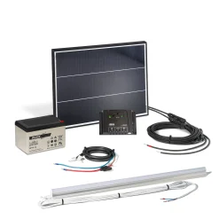 Solars Inselanlage 37 Wp mit 12V/ 12 Ah Akku und Leuchte