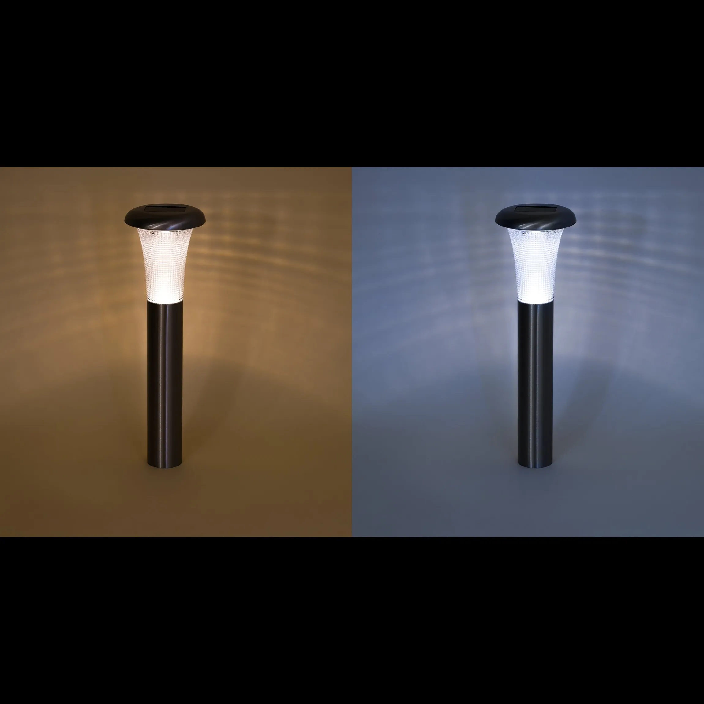 Solar Standleuchte Vesuv 38 cm duo color Edelstahl