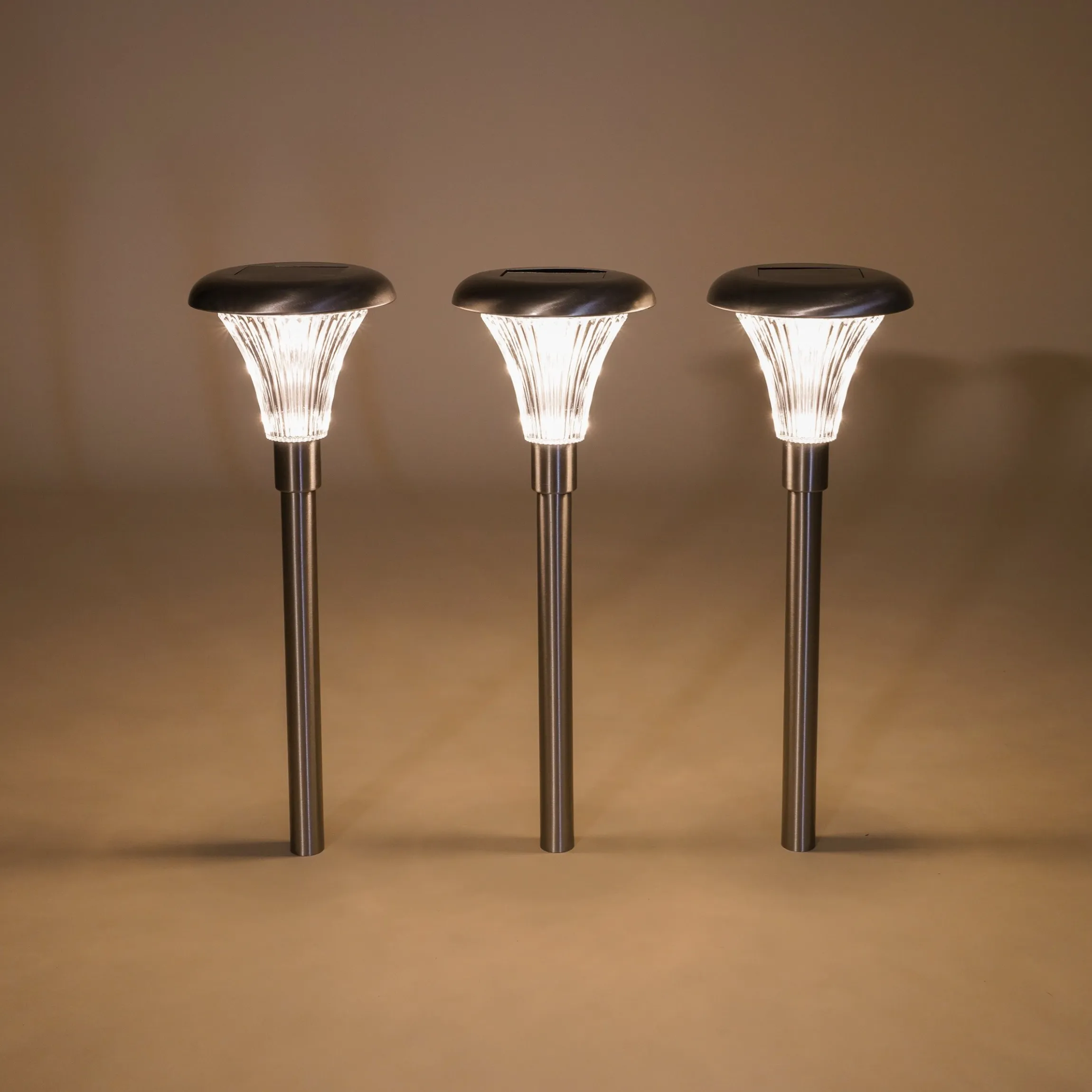 Solar Steckleuchten Set Capri 34 cm DuoColor Edelstahl