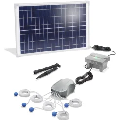 Solar Teichbelüfterset 25/600 5 Ausgänge mit 6 Ah LiFePO4 Akkuspeicher