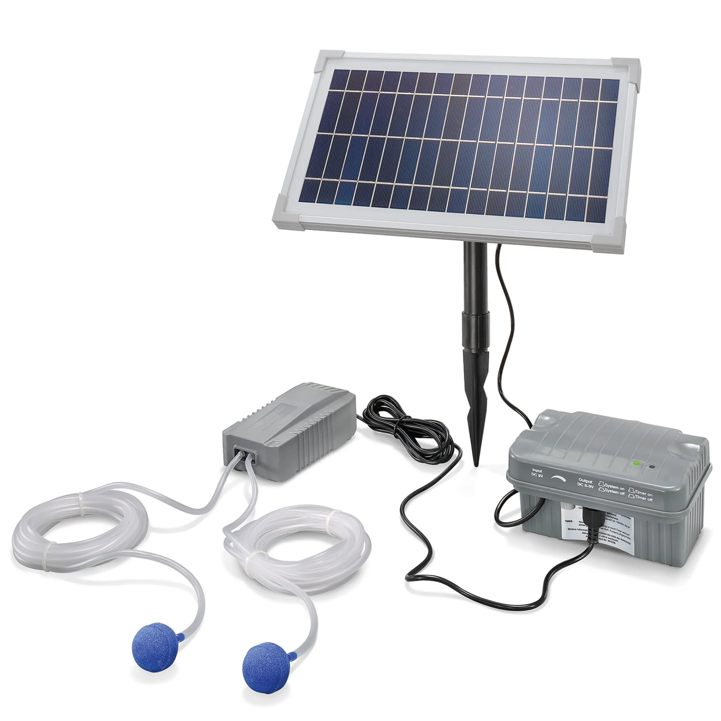 Solar Teichbelüfterset 8/200 mit 3,2 Ah Pb Akkuspeicher