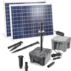 Solar Unterwasserfilter-Set 100/4000 mit 24 Ah LiFePO4-Akkuspeicher